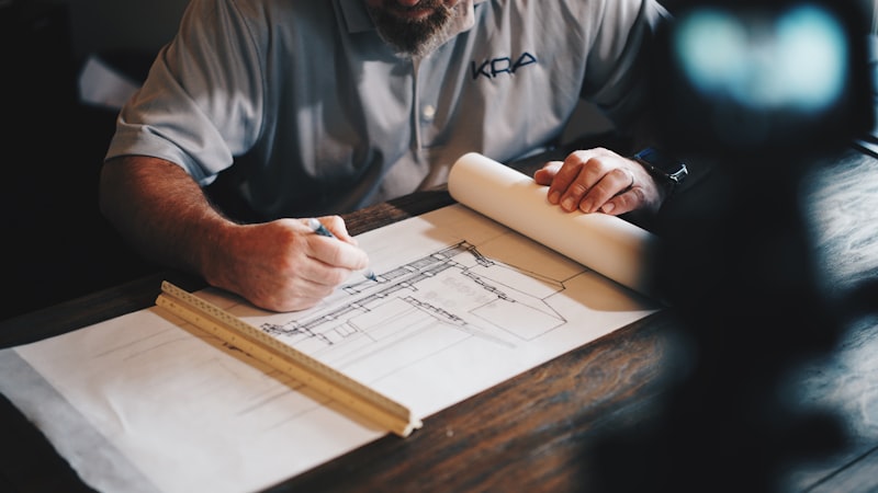 Architectural blueprint drafting